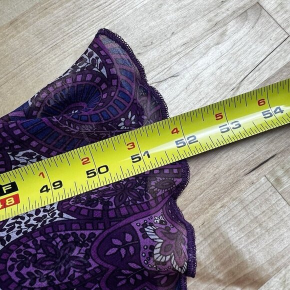 Lena Medoyeff Maxi Dress 100%‎ Silk Purple Paisley V-Neck Ruffle Layered Size 6 - Picture 11 of 11